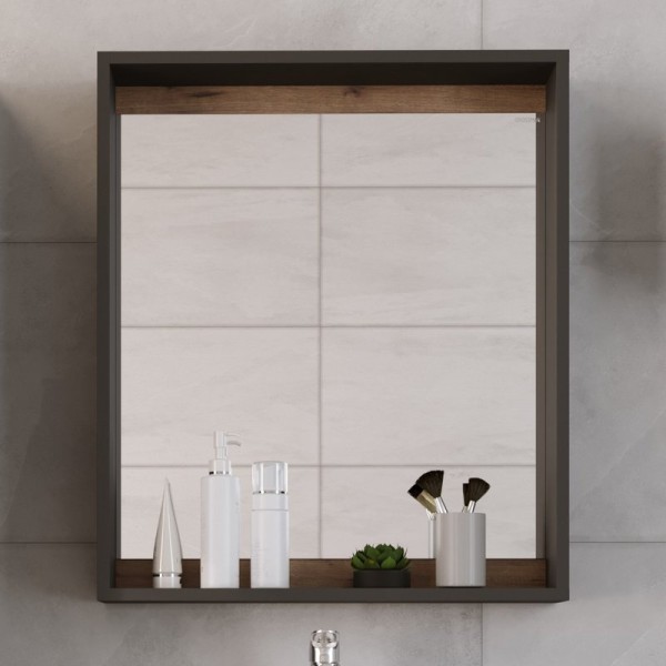 Зеркало Grossman Смарт 60 графит, с полкой