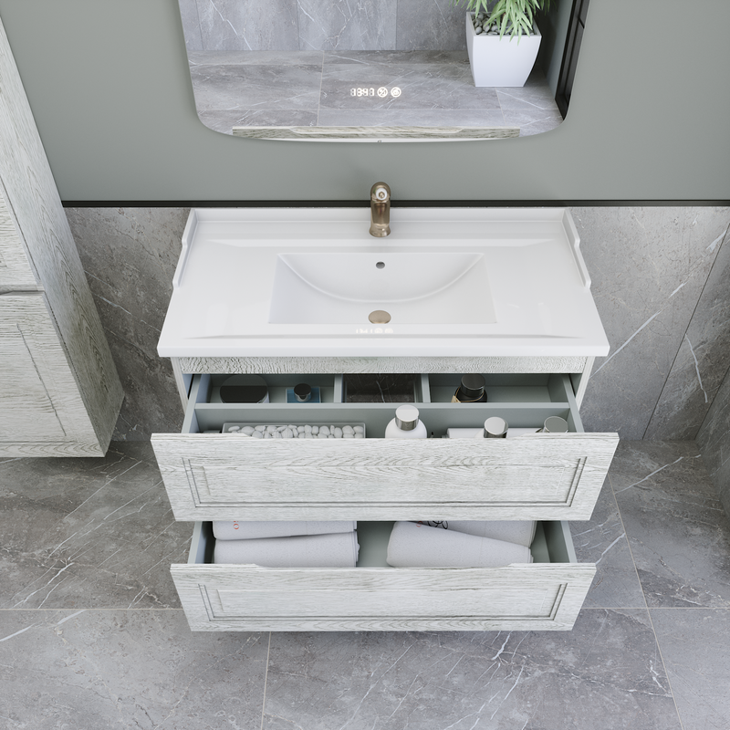 Тумба с раковиной Caprigo Wales 90 белый клен