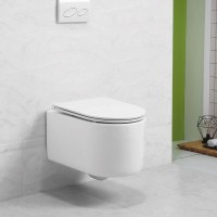 Унитаз подвесной Art&Max Rimini AM204CHR/SC безободковый, с микролифтом, белый