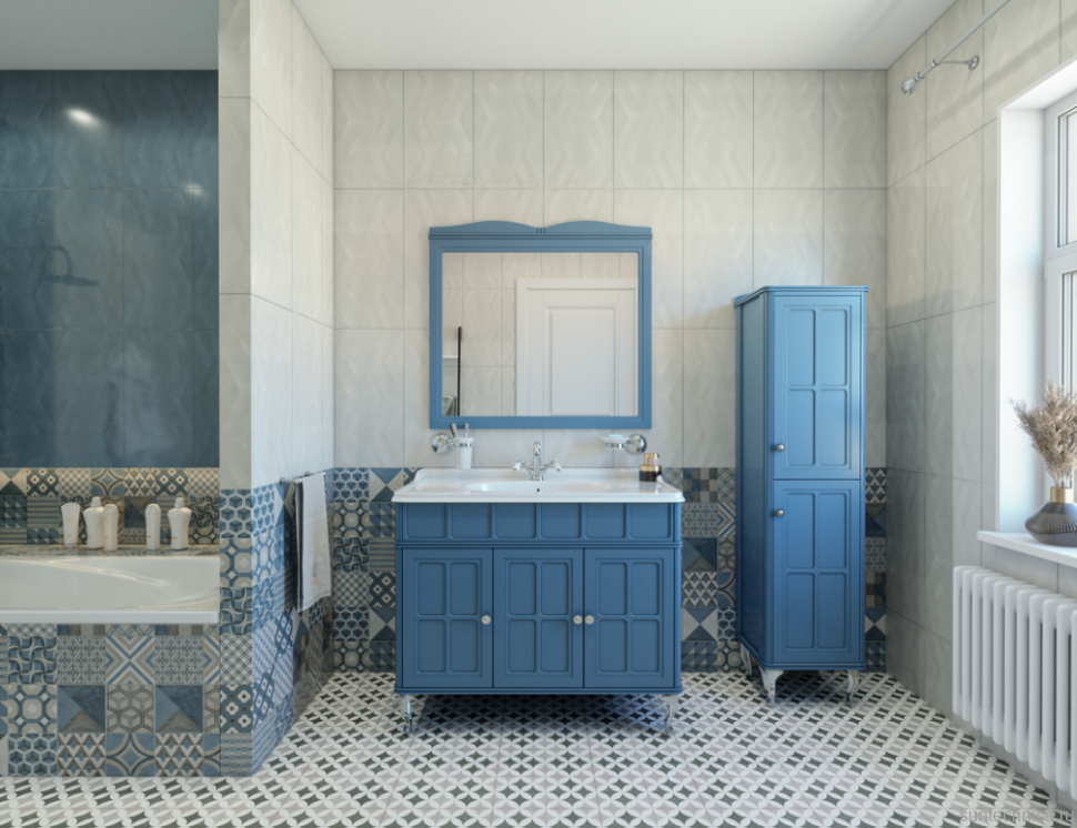 Зеркало Caprigo Borgo 100 бриллиантово-синее