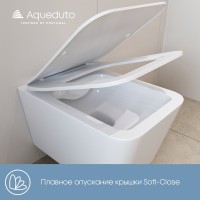 Унитаз подвесной Aqueduto Macio MAC0120 безободковый, с микролифтом, белый матовый