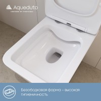 Унитаз подвесной Aqueduto Macio MAC0120 безободковый, с микролифтом, белый матовый