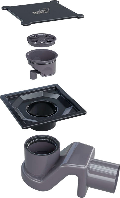 Душевой трап RGW Shower Drain SDR-13B, 11х11 см, черный