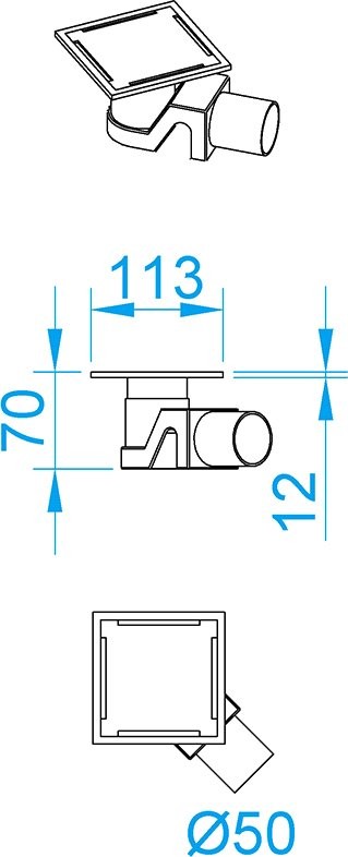 Душевой трап RGW Shower Drain SDR-13B, 11х11 см, черный