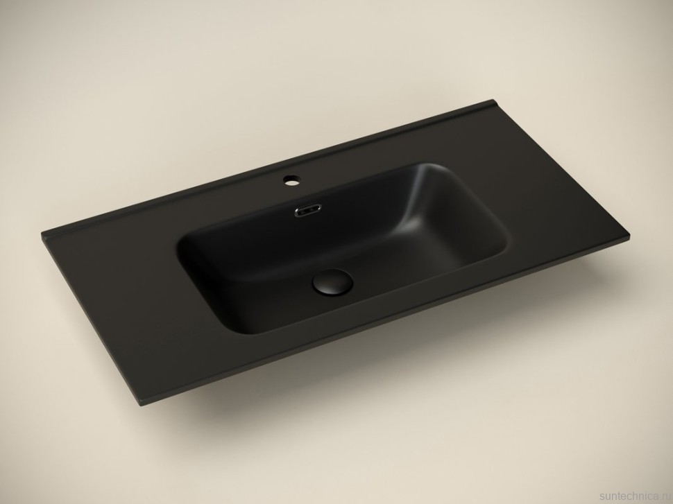 Мебель для ванной комнаты Sancos Libra 90 см белый глянец, черная раковина