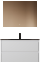 Мебель для ванной комнаты Sancos Libra 90 см белый глянец, черная раковина