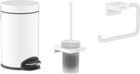 Набор Ершик Hansgrohe AddStoris 41752700 матовый белый + Держатель 41771700 матовый белый + Ведро 41775700 3 л, матовый белый