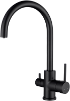 Комплект Мойка Omoikiri Kata 54-U-BL черная + Смеситель Kaiser Merkur 26744-9 черный