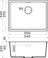 Комплект Мойка Omoikiri Kata 54-U-BL черная + Смеситель Kaiser Merkur 26744-9 черный