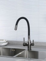 Смеситель для кухни Frap H69 F4396-15 оружейная сталь