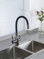 Смеситель для кухни Frap H69 F4396-15 оружейная сталь