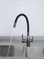 Смеситель для кухни Frap H69 F4396-15 оружейная сталь