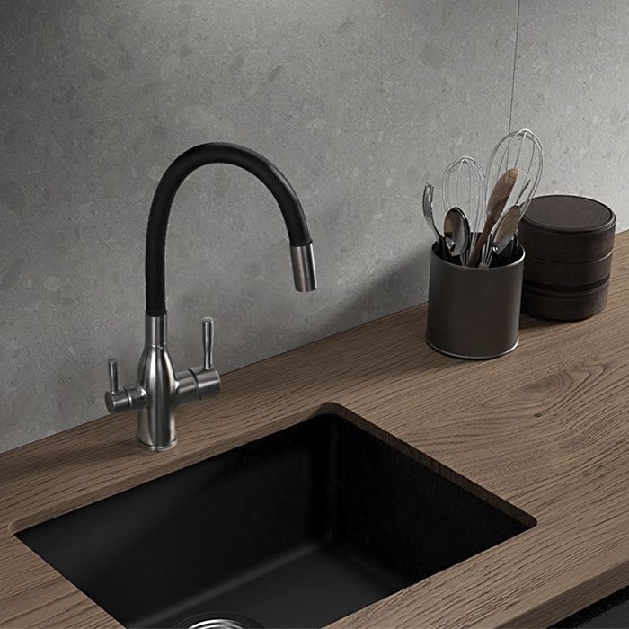 Смеситель для кухни Frap H69 F4396-15 оружейная сталь