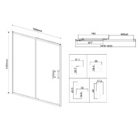 Душевая дверь Vincea City VDS-5CT150MT, 1500, хром, стекло текстурное