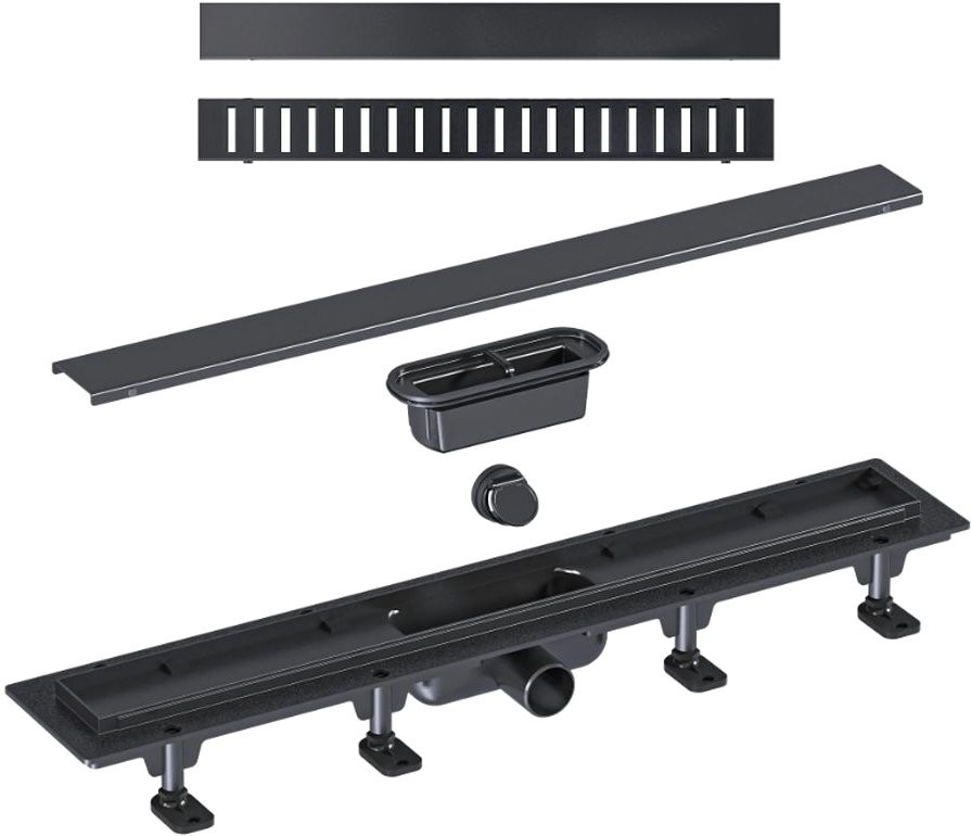 Душевой трап Good Door ТЛ00030 84,5x5,3 см, черный