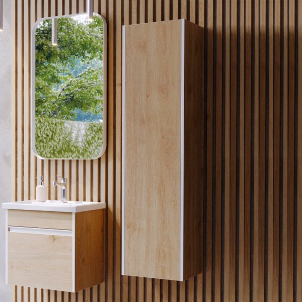 Шкаф пенал для ванной Aqwella Urban дуб давос