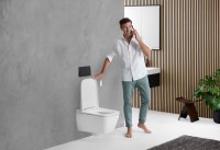 Умный унитаз подвесной Geberit AquaClean Sela Square безободковый, с биде, белый