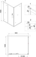 Душевой уголок Niagara Nova NG-82-8AB-A100B 80x100, прямоугольный, черный