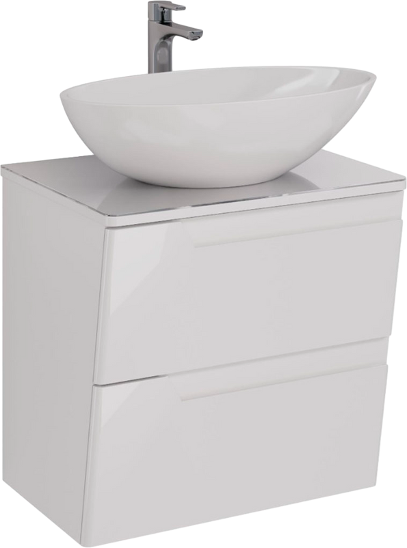 Тумба с раковиной Lemark Miano 60 белая глянцевая, раковина Триумф