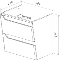 Тумба с раковиной Lemark Miano 60 белая глянцевая, раковина Триумф