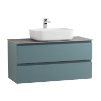 Тумба под раковину со столешницей BelBagno Kraft 100 подвесная, матовая голубая, столешница kep-100-grn