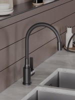 Смеситель для кухни Agger Easy A3100544 с гибким изливом, черный матовый