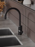 Смеситель для кухни Agger Easy A3100544 с гибким изливом, черный матовый