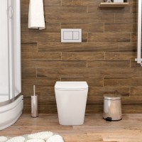Унитаз приставной напольный Teymi Helmi HD T40108 с микролифтом, безободковый, белый