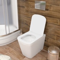 Унитаз приставной напольный Teymi Helmi HD T40108 с микролифтом, безободковый, белый
