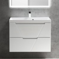 Тумба с раковиной BelBagno Vittoria 80 подвесная, bianco opaco, белая глянцевая раковина