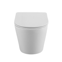 Унитаз подвесной BelBagno Flay-r BB053CHR/SC безободковый, с микролифтом, белый глянцевый