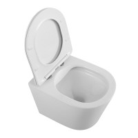 Унитаз подвесной BelBagno Flay-r BB053CHR/SC безободковый, с микролифтом, белый глянцевый