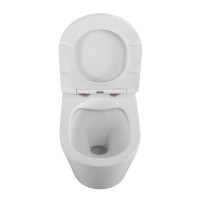 Унитаз подвесной BelBagno Flay-r BB053CHR/SC безободковый, с микролифтом, белый глянцевый