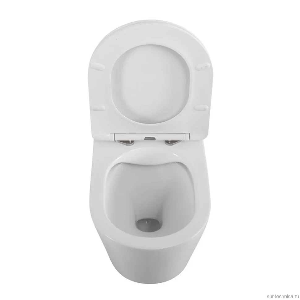 Унитаз подвесной BelBagno Flay-r BB053CHR/SC безободковый, с микролифтом, белый глянцевый
