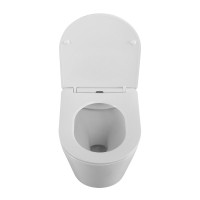 Унитаз подвесной BelBagno Flay-r BB053CHR/SC безободковый, с микролифтом, белый глянцевый