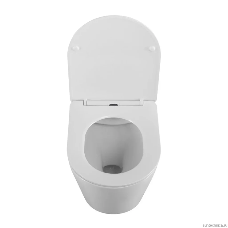 Унитаз подвесной BelBagno Flay-r BB053CHR/SC безободковый, с микролифтом, белый глянцевый