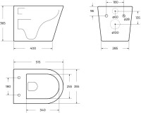 Унитаз подвесной BelBagno Flay-r BB053CHR/SC безободковый, с микролифтом, белый глянцевый