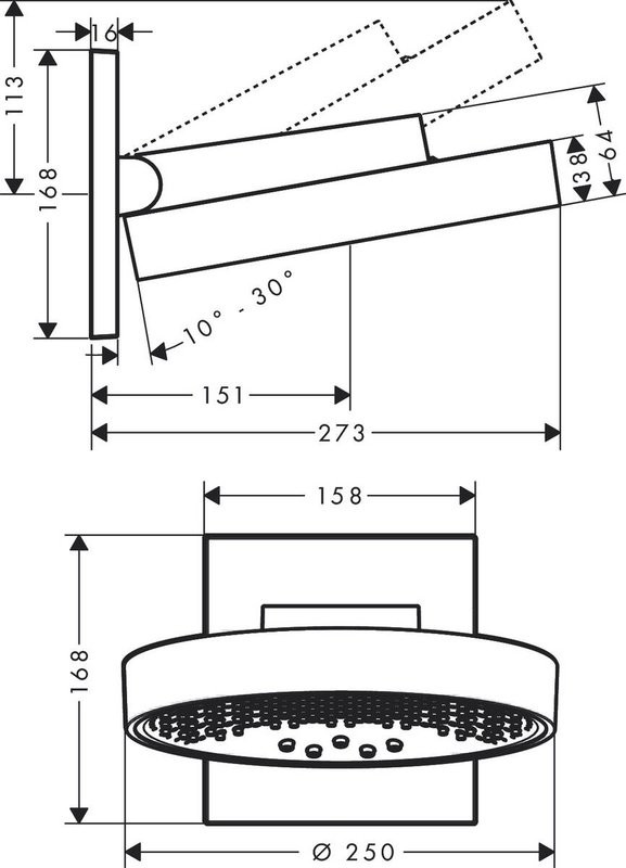 Верхний душ Hansgrohe Rainfinity 26232700