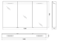 Зеркало-шкаф BelBagno SPC-3A-DL-BL-1200 Зеркало-шкаф BelBagno SPC-3A-DL-BL-1200