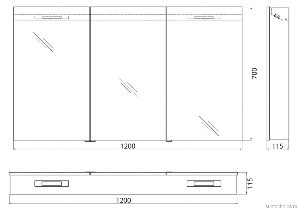 Зеркало-шкаф BelBagno SPC-3A-DL-BL-1200