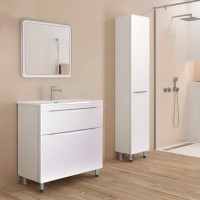 Мебель для ванной комнаты Style Line Бергамо Мини 70 Люкс Plus напольная, антискрейтч белая