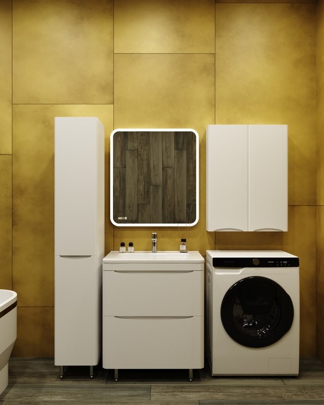 Мебель для ванной комнаты Style Line Бергамо Мини 70 Люкс Plus напольная, антискрейтч белая