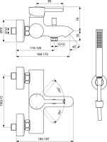 Смеситель для ванны с душем Ideal Standard Ceraline BC270XG черный