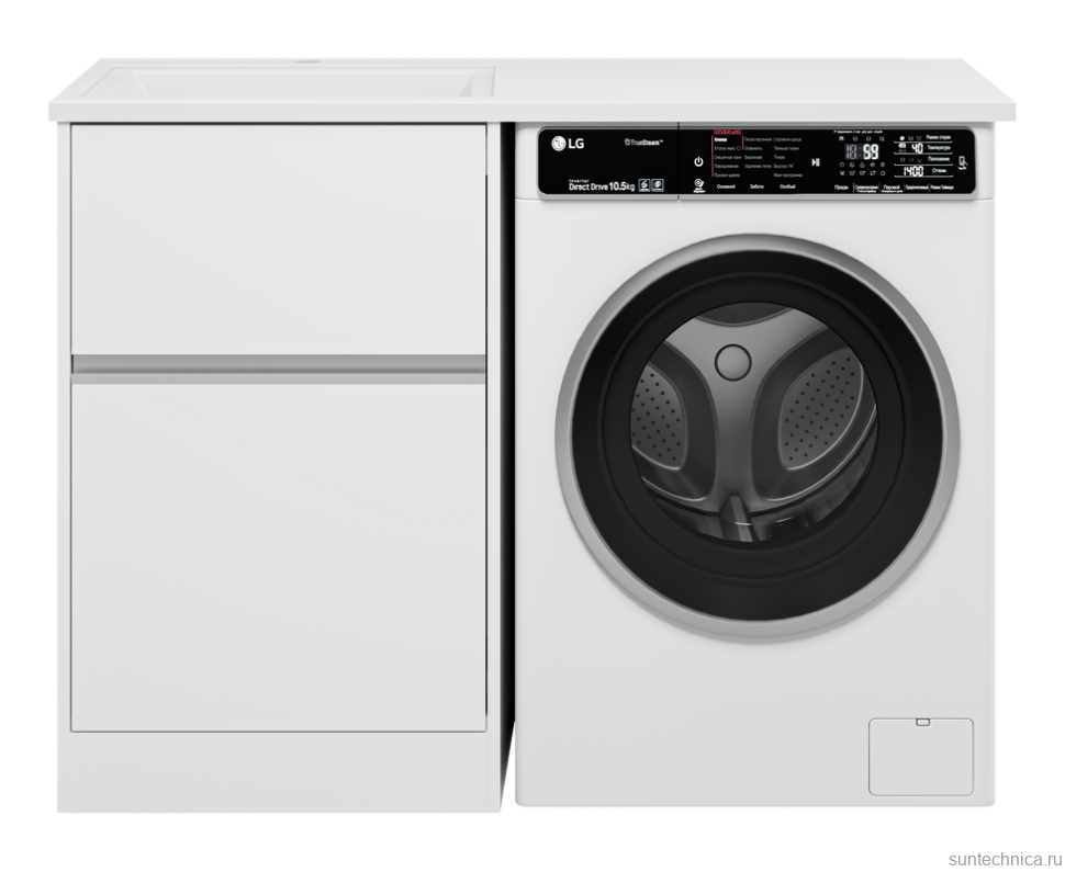 Тумба под раковину без столешницы Misty Ингрид 60 напольная, под стиральную машину, белая