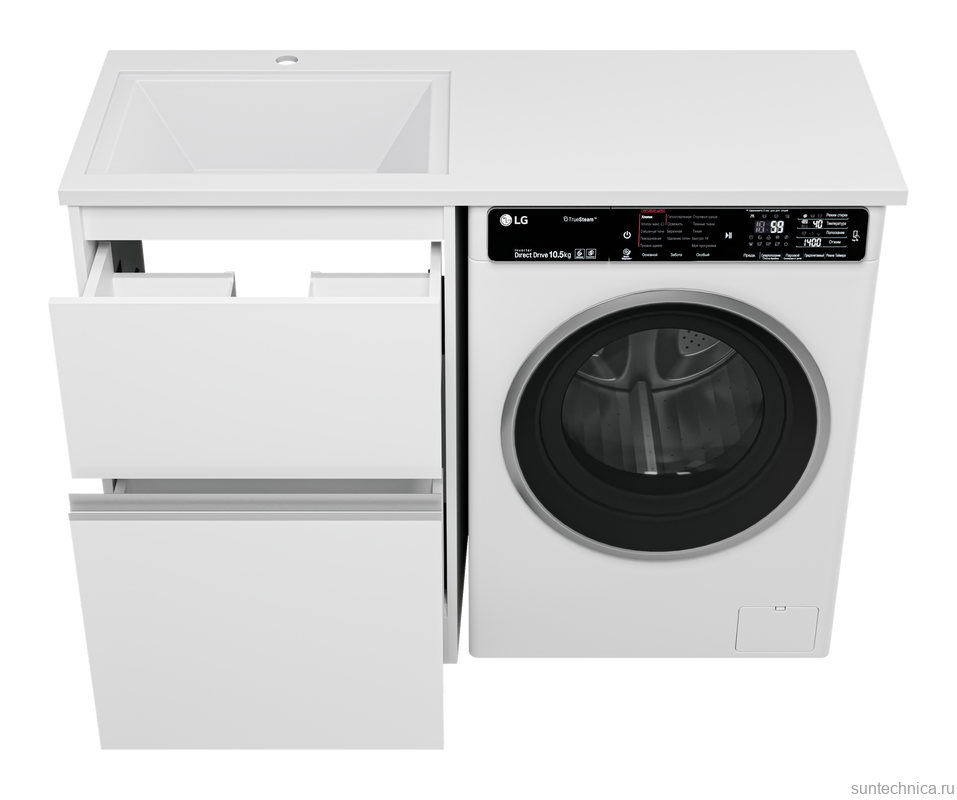 Тумба под раковину без столешницы Misty Ингрид 60 напольная, под стиральную машину, белая