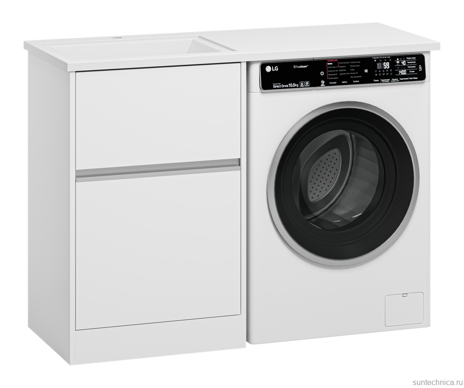 Тумба под раковину без столешницы Misty Ингрид 60 напольная, под стиральную машину, белая