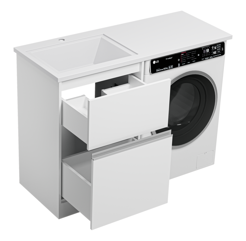 Тумба под раковину без столешницы Misty Ингрид 60 напольная, под стиральную машину, белая
