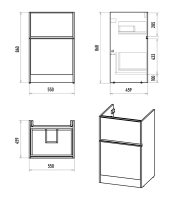 Тумба под раковину без столешницы Misty Ингрид 60 напольная, под стиральную машину, белая