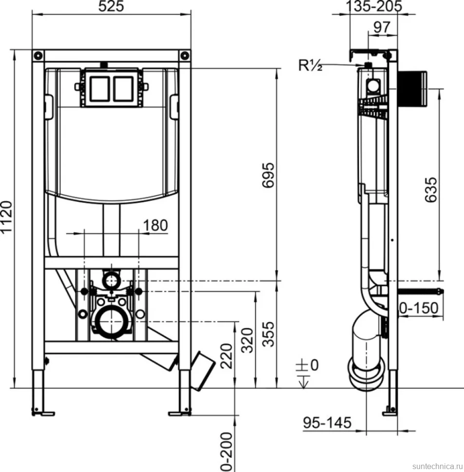 Комплект Унитаз подвесной Villeroy & Boch Subway 2.0 5614R2R1 alpin + Инсталляция + Кнопка Viconnect 922490AN black matt