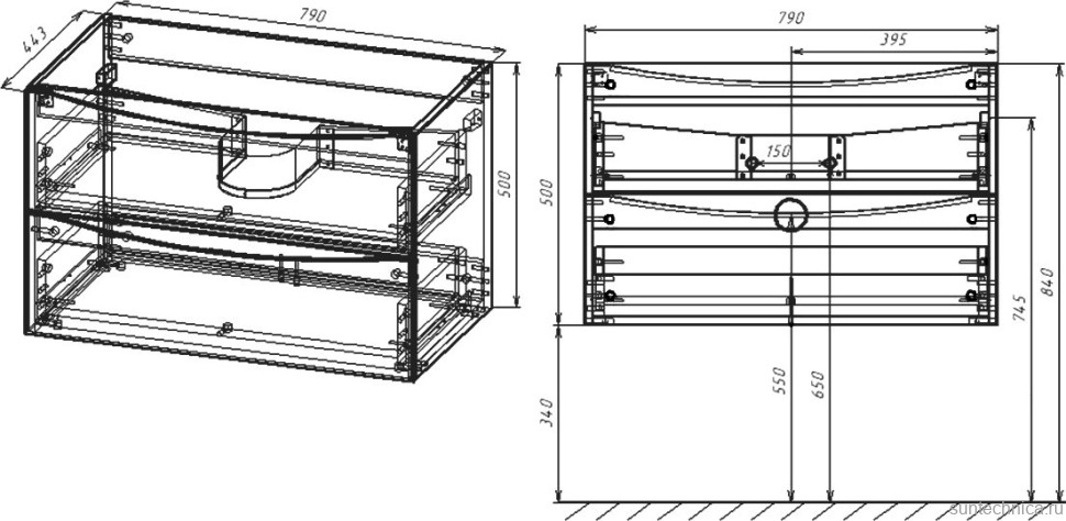 Тумба с раковиной Vincea Mia 80 темный дуб